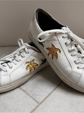 Circus by Sam Edelman White Women’s Glitter Palm-Accent Sneakers